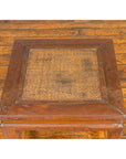 Antique Chinese Ming Style Waisted Stool with Horsehoof Legs and Rattan Inset-10. Asian & Chinese Furniture, Art, Antiques, Vintage Home Décor for sale at FEA Home