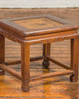 Antique Chinese Ming Style Waisted Stool with Horsehoof Legs and Rattan Inset-2. Asian & Chinese Furniture, Art, Antiques, Vintage Home Décor for sale at FEA Home