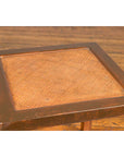 Chinese Vintage Cubic Side Table with Rattan Top, Straight Legs and Stretchers-6. Asian & Chinese Furniture, Art, Antiques, Vintage Home Décor for sale at FEA Home