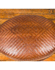 Vintage Chinese Oval Woven Rattan Basket with Lid and Geometric Motifs-11. Asian & Chinese Furniture, Art, Antiques, Vintage Home Décor for sale at FEA Home