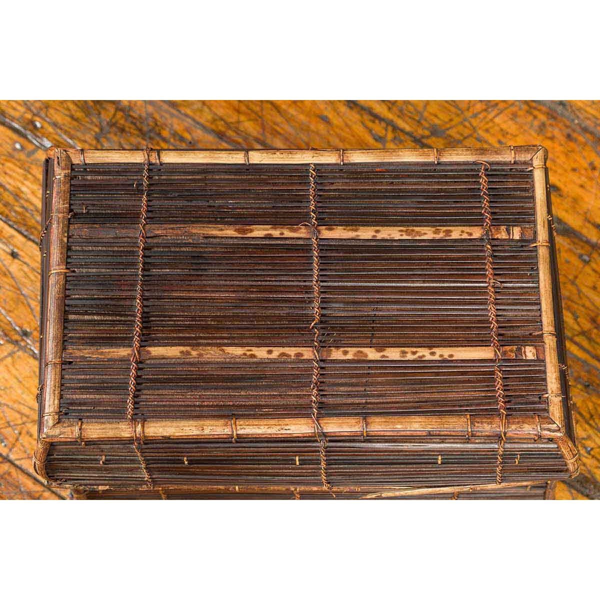 Vintage Banana Leaf Covered and Bamboo Farmer's Basket from the Philippines-10. Asian & Chinese Furniture, Art, Antiques, Vintage Home Décor for sale at FEA Home