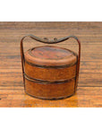Antique Chinese Rattan Tiered Lunch Box with Carved Handle and Calligraphy-4. Asian & Chinese Furniture, Art, Antiques, Vintage Home Décor for sale at FEA Home