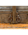 Chinese Antique Silver Colored Lidded Basket with Volutes and Distressed Finish-7. Asian & Chinese Furniture, Art, Antiques, Vintage Home Décor for sale at FEA Home