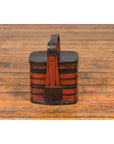 Chinese Red and Black Lacquered Tiered Lunch Box with Handle and Calligraphy-2. Asian & Chinese Furniture, Art, Antiques, Vintage Home Décor for sale at FEA Home