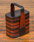Chinese Red and Black Lacquered Tiered Lunch Box with Handle and Calligraphy-3. Asian & Chinese Furniture, Art, Antiques, Vintage Home Décor for sale at FEA Home