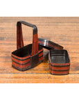 Chinese Red and Black Lacquered Tiered Lunch Box with Handle and Calligraphy-4. Asian & Chinese Furniture, Art, Antiques, Vintage Home Décor for sale at FEA Home