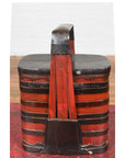 Chinese Red and Black Lacquered Tiered Lunch Box with Handle and Calligraphy-8. Asian & Chinese Furniture, Art, Antiques, Vintage Home Décor for sale at FEA Home