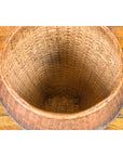 Antique Farmer's Grain Basket with Iridescent Motifs and Weathered Appearance-7. Asian & Chinese Furniture, Art, Antiques, Vintage Home Décor for sale at FEA Home
