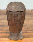 Antique Farmer's Grain Basket with Iridescent Motifs and Weathered Appearance-2. Asian & Chinese Furniture, Art, Antiques, Vintage Home Décor for sale at FEA Home