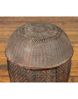 Antique Farmer's Grain Basket with Iridescent Motifs and Weathered Appearance-6. Asian & Chinese Furniture, Art, Antiques, Vintage Home Décor for sale at FEA Home