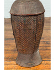 Antique Farmer's Grain Basket with Iridescent Motifs and Weathered Appearance-5. Asian & Chinese Furniture, Art, Antiques, Vintage Home Décor for sale at FEA Home