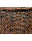 Antique Farmer's Grain Basket with Iridescent Motifs and Weathered Appearance-8. Asian & Chinese Furniture, Art, Antiques, Vintage Home Décor for sale at FEA Home