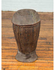 Antique Farmer's Grain Basket with Iridescent Motifs and Weathered Appearance-10. Asian & Chinese Furniture, Art, Antiques, Vintage Home Décor for sale at FEA Home