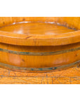 Chinese Qing Dynasty Period 19th Century Elm Round Rice Tray with Brass Braces-7. Asian & Chinese Furniture, Art, Antiques, Vintage Home Décor for sale at FEA Home