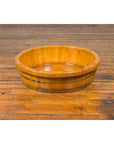 Chinese Qing Dynasty Period 19th Century Elm Round Rice Tray with Brass Braces-11. Asian & Chinese Furniture, Art, Antiques, Vintage Home Décor for sale at FEA Home