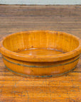 Chinese Qing Dynasty Period 19th Century Elm Round Rice Tray with Brass Braces-2. Asian & Chinese Furniture, Art, Antiques, Vintage Home Décor for sale at FEA Home