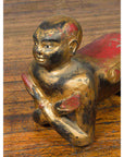 Vintage Thai Ceremonial Gilt Carved Temple Guardian with Black and Red Patina-4. Asian & Chinese Furniture, Art, Antiques, Vintage Home Décor for sale at FEA Home