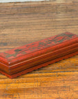 Chinese Qing Dynasty Red Lacquered Scroll Box with Distressed Gold Chinoiserie-2. Asian & Chinese Furniture, Art, Antiques, Vintage Home Décor for sale at FEA Home