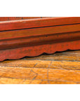 Chinese Qing Dynasty Red Lacquered Scroll Box with Distressed Gold Chinoiserie-13. Asian & Chinese Furniture, Art, Antiques, Vintage Home Décor for sale at FEA Home
