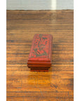 Chinese Qing Dynasty Red Lacquered Scroll Box with Distressed Gold Chinoiserie-6. Asian & Chinese Furniture, Art, Antiques, Vintage Home Décor for sale at FEA Home