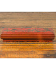Chinese Qing Dynasty Red Lacquered Scroll Box with Distressed Gold Chinoiserie-8. Asian & Chinese Furniture, Art, Antiques, Vintage Home Décor for sale at FEA Home