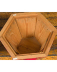 Japanese Taishō Gold and Red Lacquer Hexagonal Planters with Reeded Cartouches-5. Asian & Chinese Furniture, Art, Antiques, Vintage Home Décor for sale at FEA Home