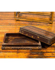 Antique Chinese Wooden Document Box with Distressed Patina and Brass Stud Design-10. Asian & Chinese Furniture, Art, Antiques, Vintage Home Décor for sale at FEA Home