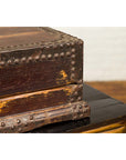 Antique Chinese Wooden Document Box with Distressed Patina and Brass Stud Design-6. Asian & Chinese Furniture, Art, Antiques, Vintage Home Décor for sale at FEA Home