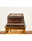 Antique Chinese Wooden Document Box with Distressed Patina and Brass Stud Design-8. Asian & Chinese Furniture, Art, Antiques, Vintage Home Décor for sale at FEA Home