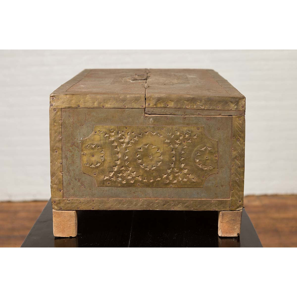 Indian 19th Century Merchant's Chest with Pierced Geometric Decor and Patina-9. Asian & Chinese Furniture, Art, Antiques, Vintage Home Décor for sale at FEA Home