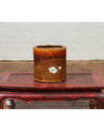 Japanese Meiji Period 19th Century Hibachi Planter with Burnt Patina and Flower-3. Asian & Chinese Furniture, Art, Antiques, Vintage Home Décor for sale at FEA Home