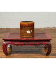 Japanese Meiji Period 19th Century Hibachi Planter with Burnt Patina and Flower-5. Asian & Chinese Furniture, Art, Antiques, Vintage Home Décor for sale at FEA Home