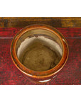 Japanese Meiji Period 19th Century Hibachi Planter with Burnt Patina and Flower-6. Asian & Chinese Furniture, Art, Antiques, Vintage Home Décor for sale at FEA Home