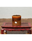 Japanese Meiji Period 19th Century Hibachi Planter with Burnt Patina and Flower-8. Asian & Chinese Furniture, Art, Antiques, Vintage Home Décor for sale at FEA Home