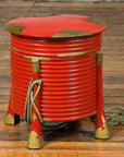 Japanese Taishō Red Lacquered Hokai Box with Brass Accents and Original Rope-2. Asian & Chinese Furniture, Art, Antiques, Vintage Home Décor for sale at FEA Home