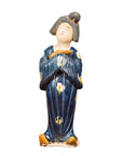 Small Chinese Statue of a Court Lady Wearing Blue Kimono and Holding a Baby-1. Asian & Chinese Furniture, Art, Antiques, Vintage Home Décor for sale at FEA Home