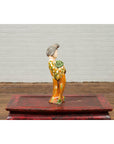 Chinese Court Lady Statue with Egg and Spinach Pattern Kimono and Holding a Dog-6. Asian & Chinese Furniture, Art, Antiques, Vintage Home Décor for sale at FEA Home
