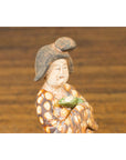 Statue of a Chinese Court Lady Wearing Brown Patterned Kimono and Holding a Baby-10. Asian & Chinese Furniture, Art, Antiques, Vintage Home Décor for sale at FEA Home