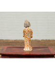 Statue of a Chinese Court Lady Wearing Brown Patterned Kimono and Holding a Baby-7. Asian & Chinese Furniture, Art, Antiques, Vintage Home Décor for sale at FEA Home