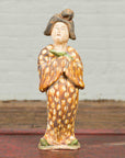 Statue of a Chinese Court Lady Wearing Brown Patterned Kimono and Holding a Baby-2. Asian & Chinese Furniture, Art, Antiques, Vintage Home Décor for sale at FEA Home