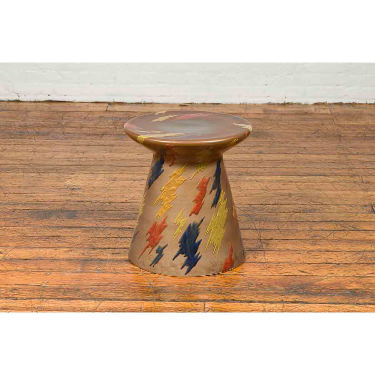 Chinese Contemporary Artisan Glazed and Hand Painted Garden Seat-9. Asian & Chinese Furniture, Art, Antiques, Vintage Home Décor for sale at FEA Home