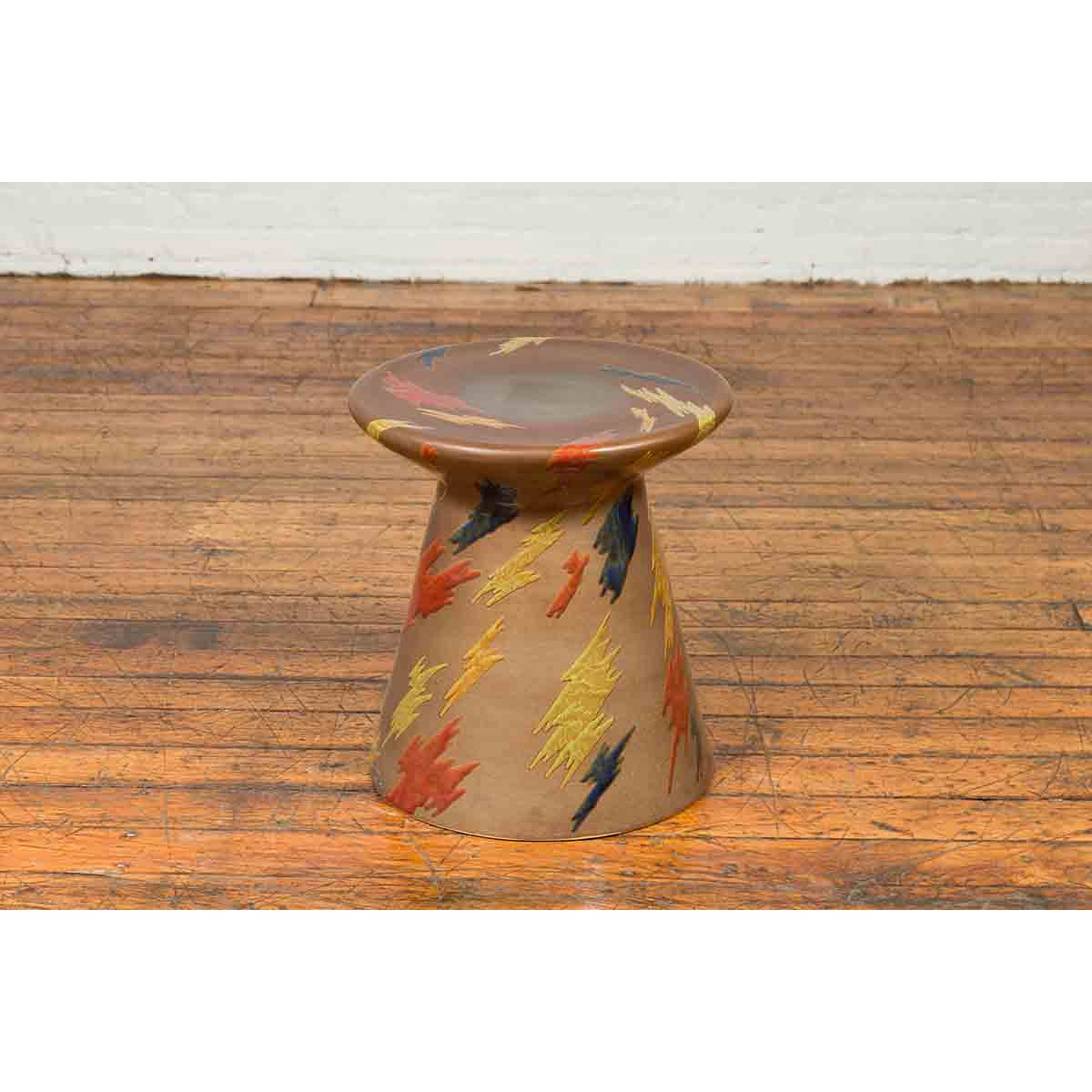 Chinese Contemporary Artisan Glazed and Hand Painted Garden Seat-4. Asian & Chinese Furniture, Art, Antiques, Vintage Home Décor for sale at FEA Home