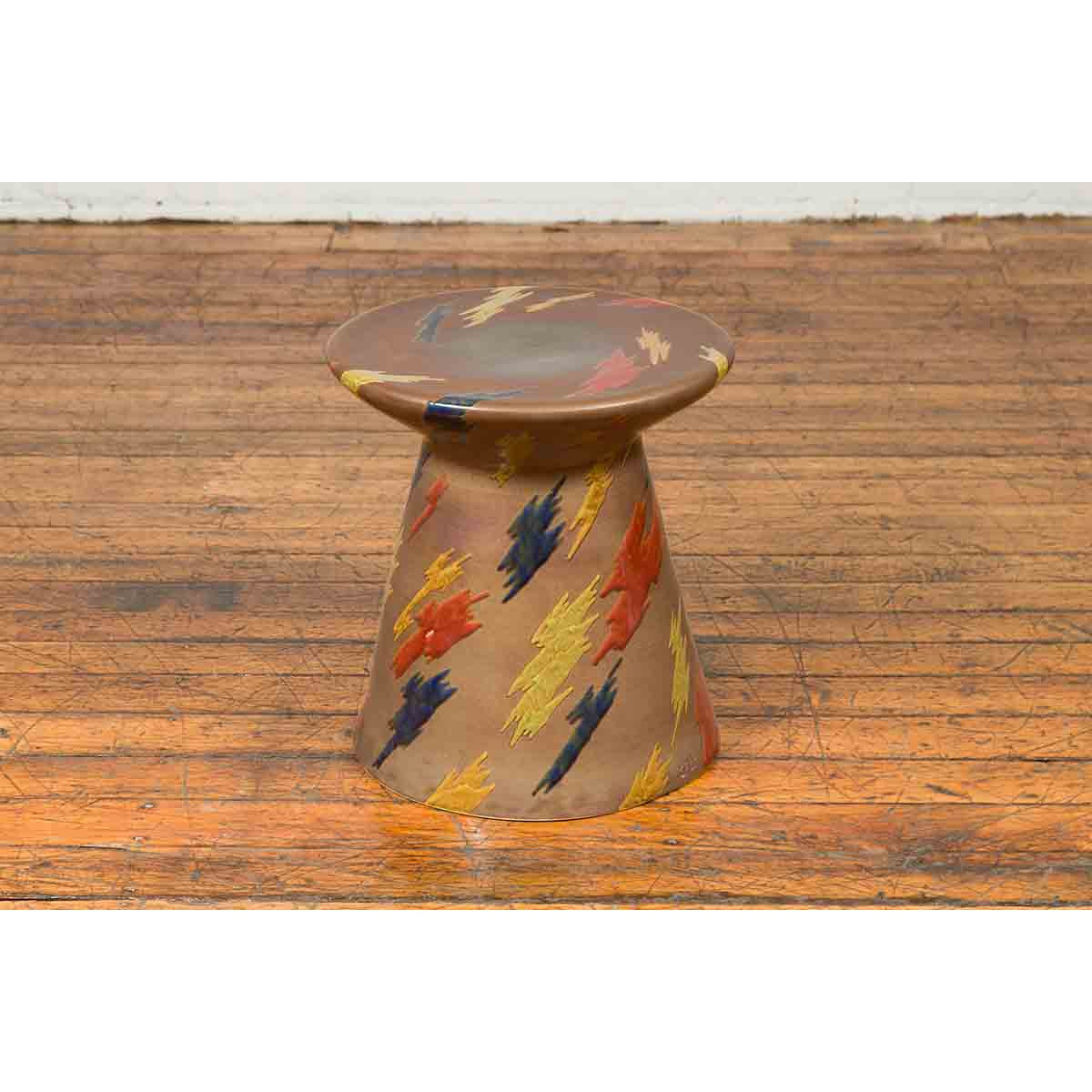 Chinese Contemporary Artisan Glazed and Hand Painted Garden Seat-5. Asian & Chinese Furniture, Art, Antiques, Vintage Home Décor for sale at FEA Home