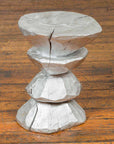 Contemporary Indonesian Silver-Colored Pedestal with Hourglass-Inspired Shape-2. Asian & Chinese Furniture, Art, Antiques, Vintage Home Décor for sale at FEA Home