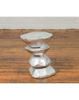 Contemporary Indonesian Silver-Colored Pedestal with Hourglass-Inspired Shape-7. Asian & Chinese Furniture, Art, Antiques, Vintage Home Décor for sale at FEA Home