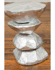 Contemporary Indonesian Silver-Colored Pedestal with Hourglass-Inspired Shape-10. Asian & Chinese Furniture, Art, Antiques, Vintage Home Décor for sale at FEA Home