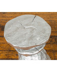 Contemporary Indonesian Silver-Colored Pedestal with Hourglass-Inspired Shape-8. Asian & Chinese Furniture, Art, Antiques, Vintage Home Décor for sale at FEA Home