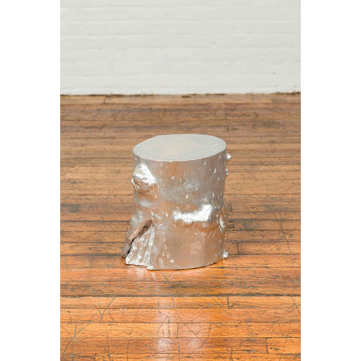 Contemporary Indonesian Silver-Colored Tree Stump Pedestal-10. Asian & Chinese Furniture, Art, Antiques, Vintage Home Décor for sale at FEA Home