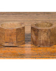 Antique Indonesian Rustic Octagonal Wooden Planters Made from Tree Trunks-3. Asian & Chinese Furniture, Art, Antiques, Vintage Home Décor for sale at FEA Home