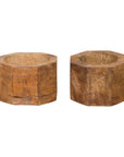 Antique Indonesian Rustic Octagonal Wooden Planters Made from Tree Trunks-1. Asian & Chinese Furniture, Art, Antiques, Vintage Home Décor for sale at FEA Home
